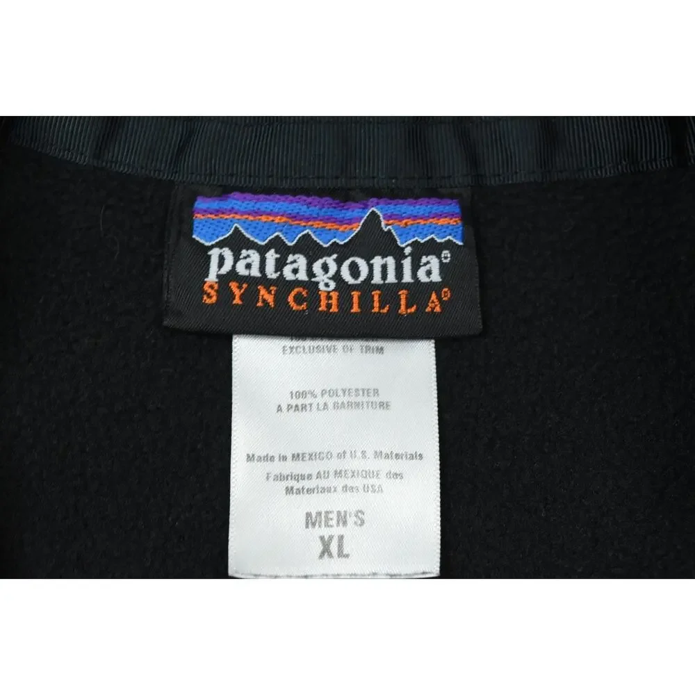 Patagonia Synchilla Micro-D Fleece Pullover Sweater Mens XL Black Long Sleeve